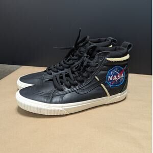 VANS NASA Space Voyager SK8-Hi Sneakers Black Leather High Top Mens 12 Astronaut